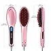 BEAUTY STAR® Hair Straighteners, Soriace Professional Digital Anti Static Ceramic Hair Straightening Brush Heating Detangling Hair Comb Paddle Brush For Faster Straightening Styling (Pink)
