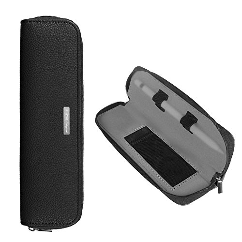 Fintie Apple Pencil Hülle - Premium Kunstleder Schutzhülle Etui Tasche Sleeve Pouch mit integriertem Ablagefach und Halter für Apple iPad Pro Pencil, kompatibel mit Samsung Tab S3 S Pen, Schwarz