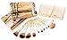 Luvia Cosmetics - Bamboo's Root - Make up brush set made of high quality Bamboo handle and original Taklon Hair - 12 Brushes including caringly designed linen pouch - Vegan - Also appropriated for people with pet hair allergy - Christmas and Advent Presents / Gift for Her