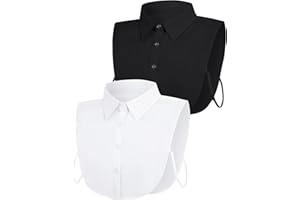 MELLIEX 2-częściowy odpinany kołnierzyk damski, klasyczny kołnierzyk koszulowy, elegancki sztuczny kołnierz