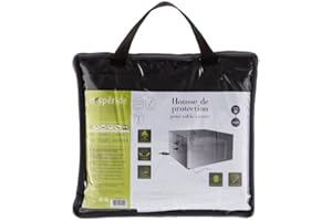 HESPERIDE Housse de table carrée - 165 x 165 x 80 cm - Polyester - Gris