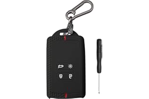 FT FUNTOR Car Key Cover for Renault, 4 Button Key Fob Cover, TPU Silicone Key Cover Compatible with Renault Captur Clio Dacia Duster Espace Kadjar Koleos Megane (Black Red)