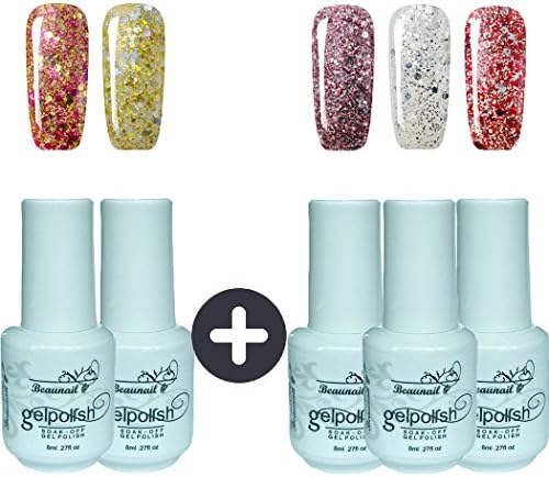 Beaunail Brand Golden Pink Purple White Diamond Chameleon Gel Nail Polish Elegant Color Gel Nail Polish (S006)