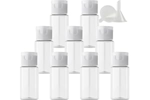 PQPAUTY 24 pièces 10ml Transparent Vide Plastique Bouteille avec Transparent Bouchon à Bascule de Lotion pour lotions crèmes gels shampooing