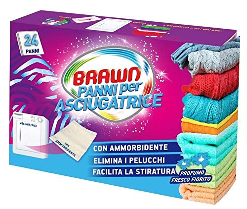 BRAWN Panni Per Asciugatrice Asciuga Morbido 24 Panni 24 PEZZI