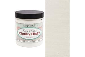 Ideen mit Herz Chalky Effekt Kreidefarbe, 250ml | hochdeckend | ultramatt | auf Wasser-Basis | Kreide-Farbe für Shabby-Chic & Vintage-Effekt (antikweiß)