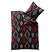 Produktbild 4-tlg. Bettwäsche 2x 155x220 Mikrofaser, Concept Kaya 2000096 rot grau schwarz