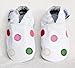 Soft leather baby shoes white with multi-coloured spots