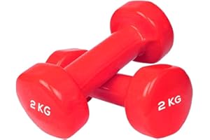 DONATIF Haltères en Vinyle et fonte 0,5 kg-6kg, Poids musculation fitness, Paire d'halteres en vinyle bodybuilding, yoga