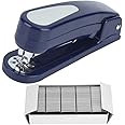 Heergiu Popular Strong Stapler with Staple, Rotary Stapler, Firm Structure Stapler Heavy Duty Office, for Homework Newspapers(Blue (send a box of staples))