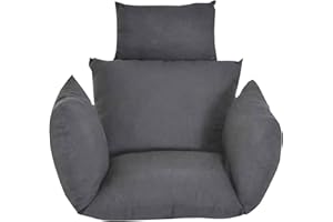 Yahbrra Coussin de Siège pour Chaise Suspendue, Coussin de Chaise Pivotante, Coussin de Remplacement, Coussin de Chaise Suspendue Confortable Intérieur Extérieur (Color : Dark Gray, Size : Waterproo