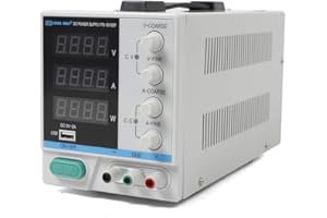 DCSYOG Labornetzteil 0-30V / 0-10A, Regelbar, Labornetzgerät DC mit 4-stelliger LED-Anzeige, Stabilisiertes Schaltnetzteil, Strommessgerät, Encoder-Regler-Stromversorgung