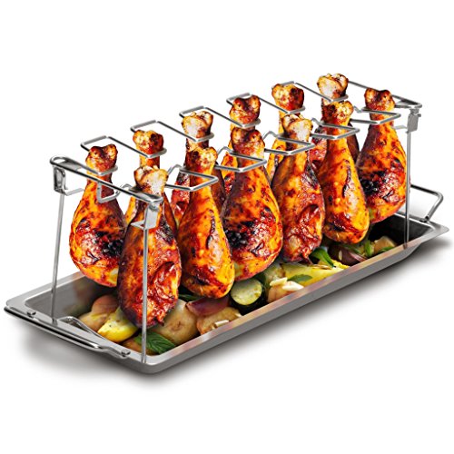 Premium Hähnchen-Halter (BBQ-Rack) von Grill Republic I Hähnchenschenkelhalter aus Edelstahl