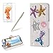 Produktbild Girlyard für iPhone X Diamant Lederhülle, Bling Glitzer DIY Crystal Schutzhülle Luxus Premium PU Flip Case mit Standfunktion Kartenfach Magnetverschluss Etui für iPhone X - Seestern und Muschel