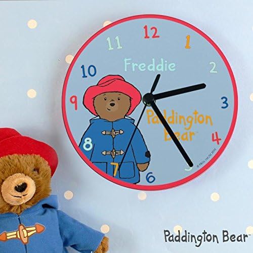 Hodge Podge Creations Personalised Paddington Bear Glass Clock - New Baby, Birthday, Christmas Bedroom