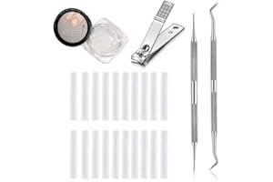 LEDSHLIU 63 Paquetes de Kit de Corrección de Uñas Encarnadas 60 Tiras Correctoras de Uñas Encarnadas 2 Limas y Levantadores de Uñas Encarnadas y Cortauñas para Hombres Mujeres Cuidado de Pies