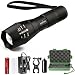 Produktbild Asking Taktische superhelle Taschenlampe LED 5 Lichtmodi zoomable fokussierbare, wasserdicht, und mit ein wiederaufladbare 18650 Batterie, ideal für Camping, Wandern, Fahrrad