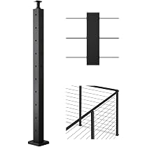 Palo Per Ringhiera A Cavo VEVOR In Acciaio Inox 304 - Foro A L, 1067x108x68 Mm, Per Balcone, Terrazza, Giardino (kit Montante)