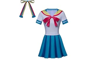 SANIPLAYCOS Gravity Cosplay Falls Giffany Cosplay Costume Dress School JK Uniform Sailor Dress Shirt Skirt for Women Girls