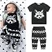 Internet Newborn Kids Baby Boys Outfits T-shirt Tops+Pants Clothes Set (90(12-18Month), Black)