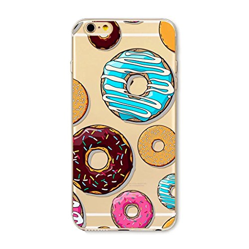 MUTOUREN Handyhülle für iPhone SE 5 5S TPU Silikon Etui Durchsichtig Schutzhülle Tasche Etui Bumper Ultradünne Weich Kratzfeste Soßdämpfende Silikontasche Sweet Food Series - Blueberry, Strawberry und Schokolade Donuts