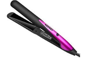 FOTUYOGO 2 in 1 Hair Straightener and Curler for Women,Ceramic Panel with 5-Step Adjustable Temperature LCD Display Setting and Anti-Scalding