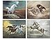 Produktbild Wallsthatspeak 4 Wilde Pferde, vintage art Prints Western Decor Bilder 16 von 50,8 cm, Blau/Braun/Gelb