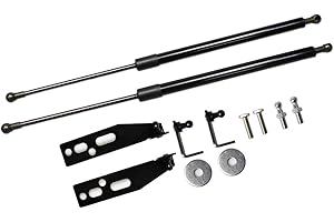 TSUBASA Lift Supports Struts for Fiat 500 2007-2022 Front Bonnet Hood Modify Carbon Fiber Gas Charged Shock Dampers Spring Bar (2 PCS) (Normal Black)