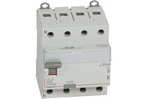 411661 Legrand Interrupteur différentiel tétrapolaire 40A type AC 30mA - 4 modules - Bornes alignées