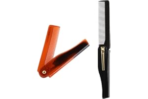 DCJWQ 2 Pcs Beard Comb, Moustache Comb, Mustache Beard Combs for Men, For Male Grooming Hair, Moustache, Beards
