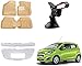 Auto Pearl Premium Quality Car Accessories Combo of Car Floor Foot Mats 3D Beige. & Chrome Plated Car Front Grill. & Universal Car Windshield Mount Holder Mobile Stand. For Chevrolet Beat Type-2 RS.2920.00