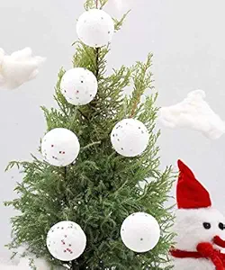 SK Craft 6PCS Christmas Snowball 5 cm Foam Balls Party Ornaments Xmas Tree Hanging Decoration Christmas Pendant Drop Ornaments
