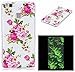 Produktbild Soft TPU Handyhülle Huawei P9 Lite Hülle Silikon Tiere Muster [Rosa Blumen] Ultra Slim Schutzhülle Wasserdicht Stoßfest Tasche Case Back Cover [Glanz nachts]
