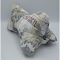 Ergonomischer waschbarer Leseknochen - Made in Germany: Meditationskissen/Relaxkissen/Nackenkissen - Bücher-/Tablet-/Smartphone-/Handystütze - Lavendelblüten - optional mit Reißverschluss und integrierten Zirbenholzspäne-Kissen