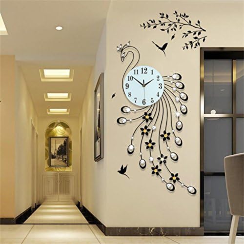 TOYM-Peacock clock creative modern minimalist European mute quartz living room large wall clock