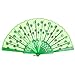 Produktbild REALIKE Damen Handfächer Chinesischer Pfau Blumen Stoff Fächer Bambusgriff Wandfächer Hochzeit Party Tanzen Fasching Blüten Japanischer Faltfächer Dekoration Geschenk Tanzabend Kostüm Maske Karnevals