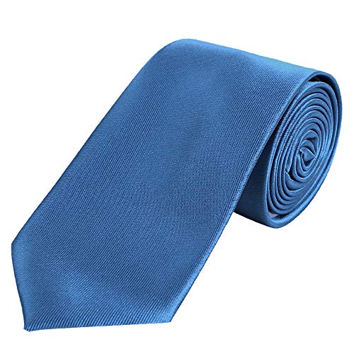 DonDon hombres corbata 7 cm business professional classica hecho a mano azul para la oficina o eventos festivos