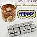 Price comparison product image SUNDELY® 10 Pieces Stainless Steel Whiskey Stones Soapstone Ice Cubes Drink Chillers 30mm
