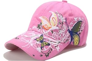 PACDE Butterfly Full Embroidered Women Baseball Cap Fashion Sequins Adjustable Strap Cotton Women Hats Sunlight Bowler Hat Ladies Baseball Cap