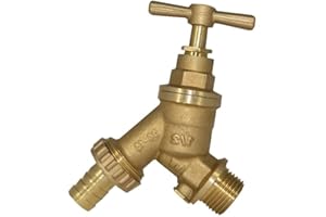 JD Brands Outdoor Garden Tap – 1/2" Brass Wall Mounted Hose Bib Tap – Heavy Duty Outside Water Tap for Garden Hose, Car Wash & Irrigation
