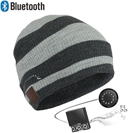 Zibaar Bluetooth Beanie Bluetooth Hat Bluetooth Smart Hat Wireless Headphone Beanie Hat Beanie Headset with Removable Bluetooth V4.1 Stereo Bluetooth Headphone Compatible with Smart Phones for Men Women