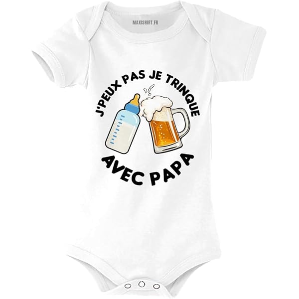 Body Bébé Manches Longues "Je Veux Devenir Pompier Comme Papa" - 100% Coton, Personnalisable Prénom - Cadeau Naissance - 6