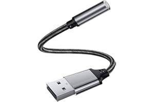 BFQZ 1 Pcs USB to 3.5mm Jack Audio Adapter, External Sound Card USB-A to Audio Jack Adapter, TRRS Aux Headset Built-in DAC Chip Stereo Converter Compatible with PC, Laptop, Tablet, Headphone, PS4