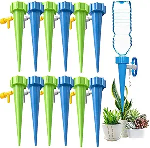 Cute Critters Self Watering Spikes Slow Release Control Valve Switch Automatic Irrigation Watering Drip System Adjustable Water Volume Drip System for Outdoor and Vacation Plant Watering-12Pack