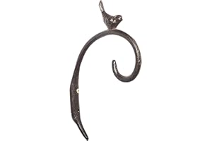 ANWANGDA Hanging Basket Bracket, Lovely Bird Shape Garden Cast Iron Hanging Basket Hook, Wall Mount Rustic Cast Iron Plant Bracket for Lantern, Garden Bird Feeders, Wind Chimes, Lantern(As shown)