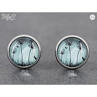 Ohrstecker Edelstahl Cabochon 10mm Pusteblume