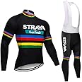 Men's Cycling Jersey Set 12D Gel Padded Road Bike Bicycle Shirt + Bib Pants with MTB Bike Riding Clothing Kit Quick-Dry