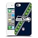Produktbild Offizielle NFL Streifen Seattle Seahawks Logo Ruckseite Hülle für Apple iPhone 4 / 4S