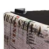 Sitzwürfel Hocker Cube in Coffe Struktur Webstoff bedruckt Print Design Vintage - 3