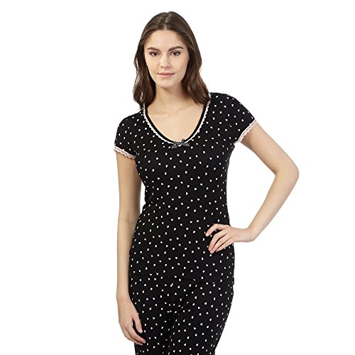 Lounge & Sleep Womens Black Heart Pyjama Top 8